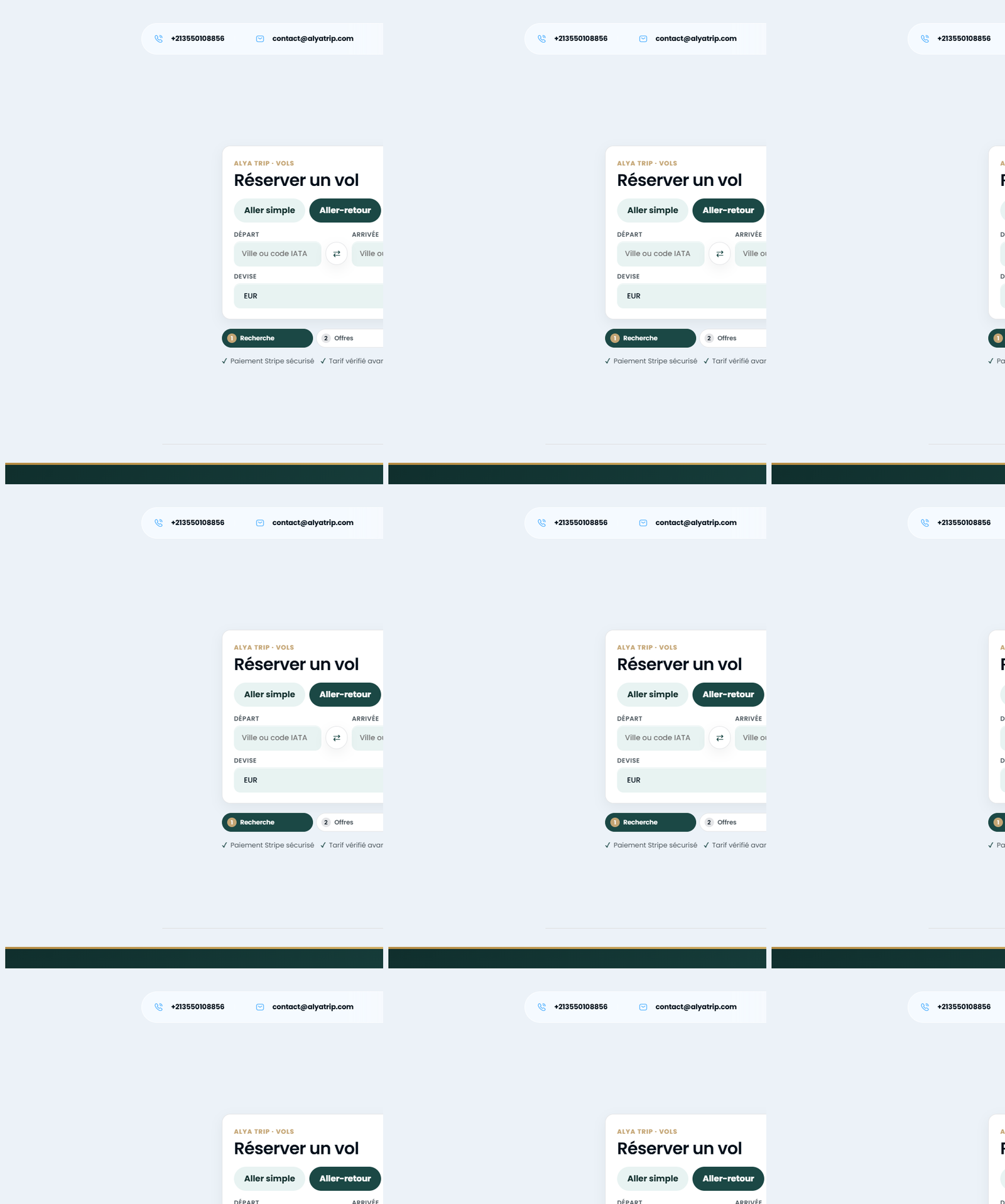 Flight search UI