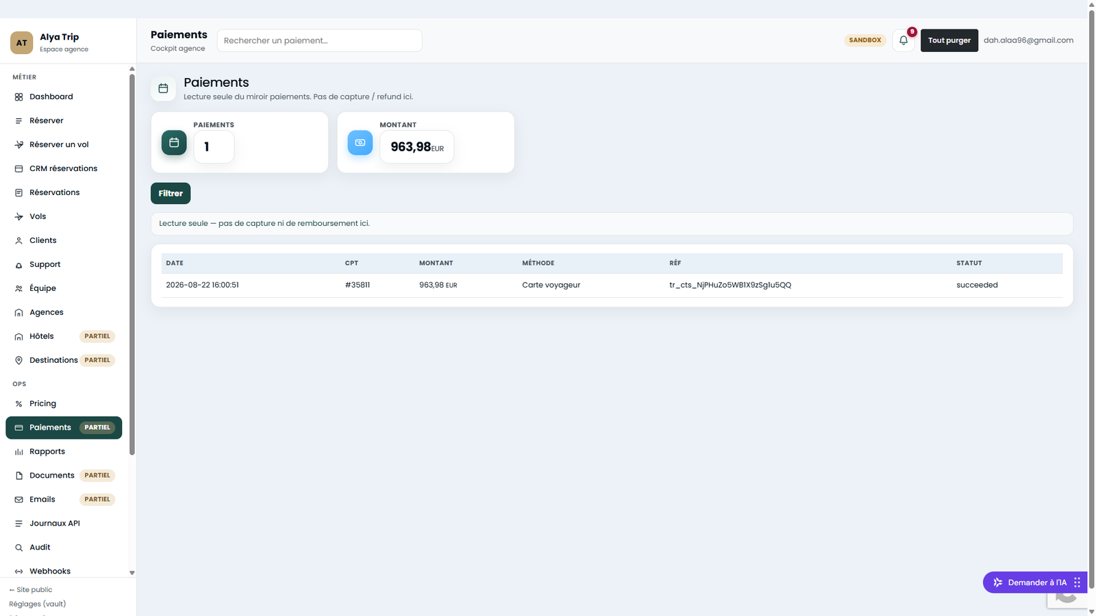 Payments mirror
